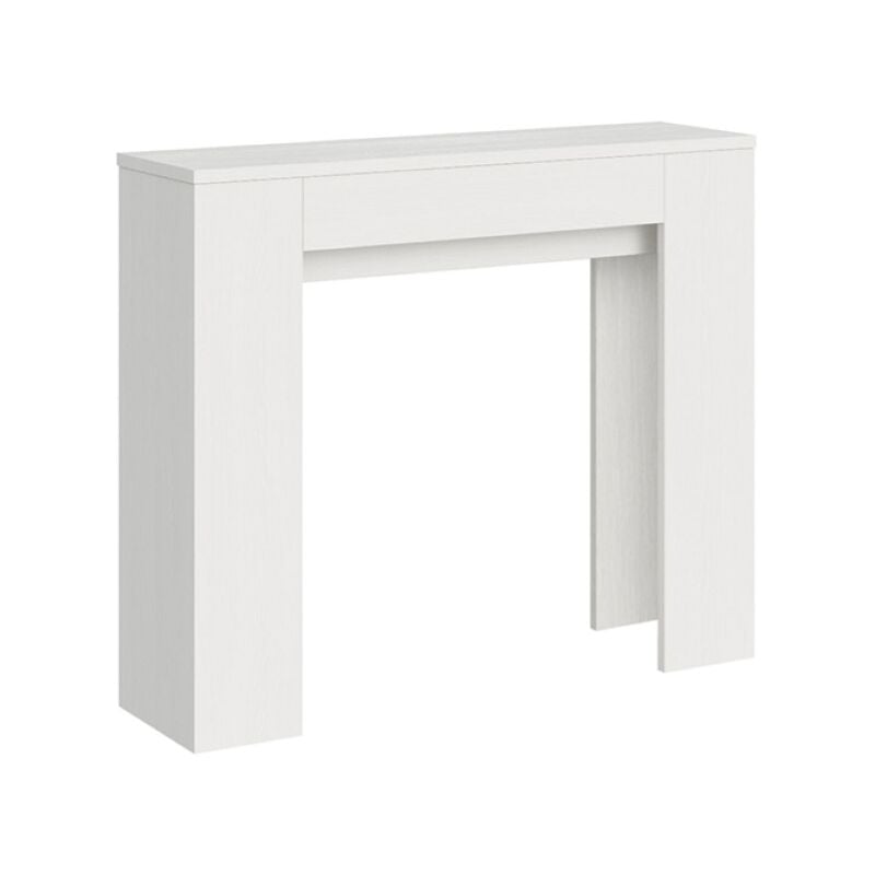foto del prodotto consolle 90x25 cm allungabile a 181 cm in nobilitato bianco frassino slick
