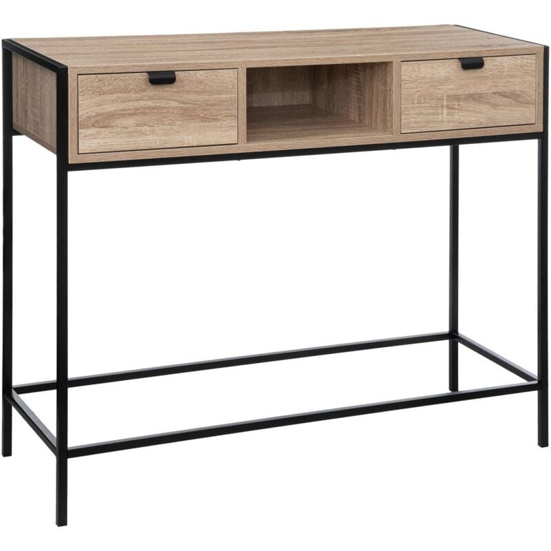 foto del prodotto consolle a 2 cassetti aliaj con effetto legno nero - 5five