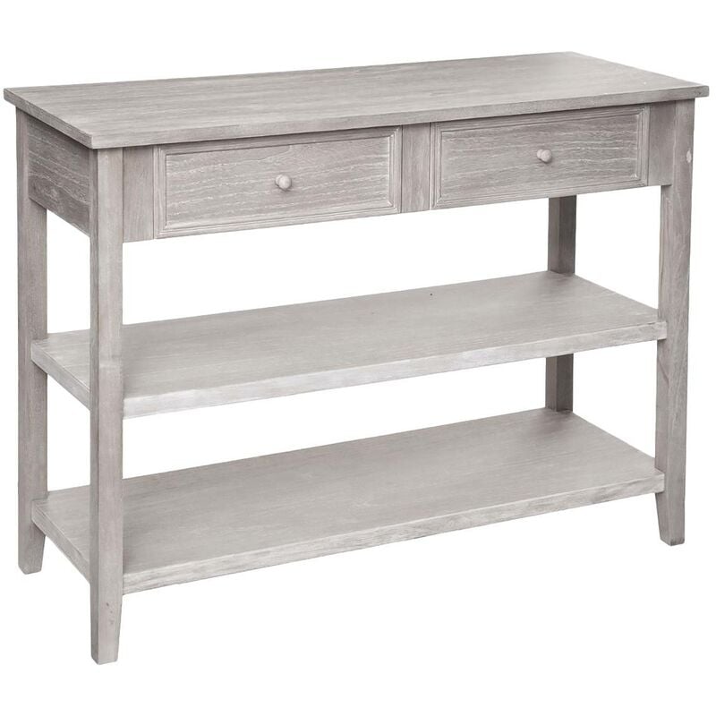 foto del prodotto consolle a 2 cassetti in legno sbiancato charme l110cm atmosphera cr ateur d int rieur