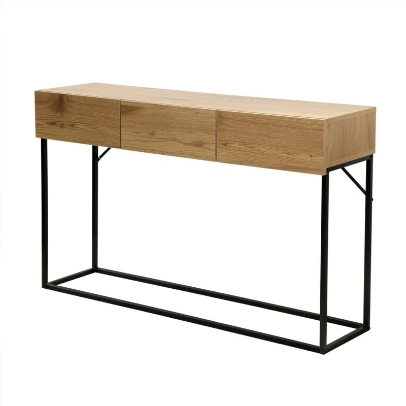 foto del prodotto consolle a 3 cassetti decorazione rovere l 120 cm
