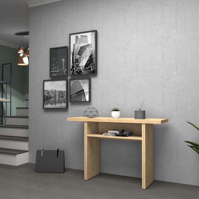 foto del prodotto consolle allungabile 120x40 80x76 cm ikebana rovere