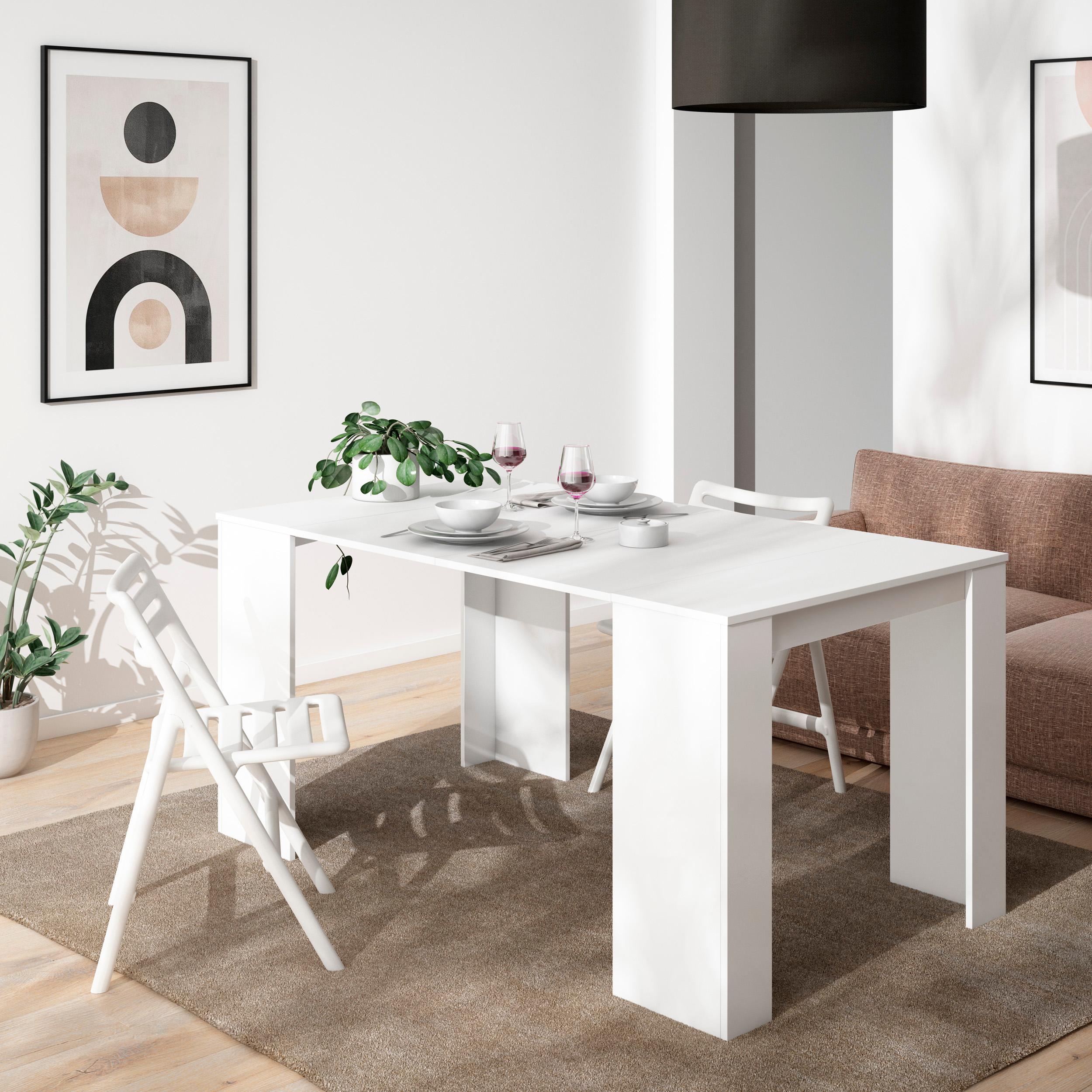 foto del prodotto consolle allungabile, 58 fino 160x90x77cm, per 8 persone, tavolo da pranzo, bianco rf2533