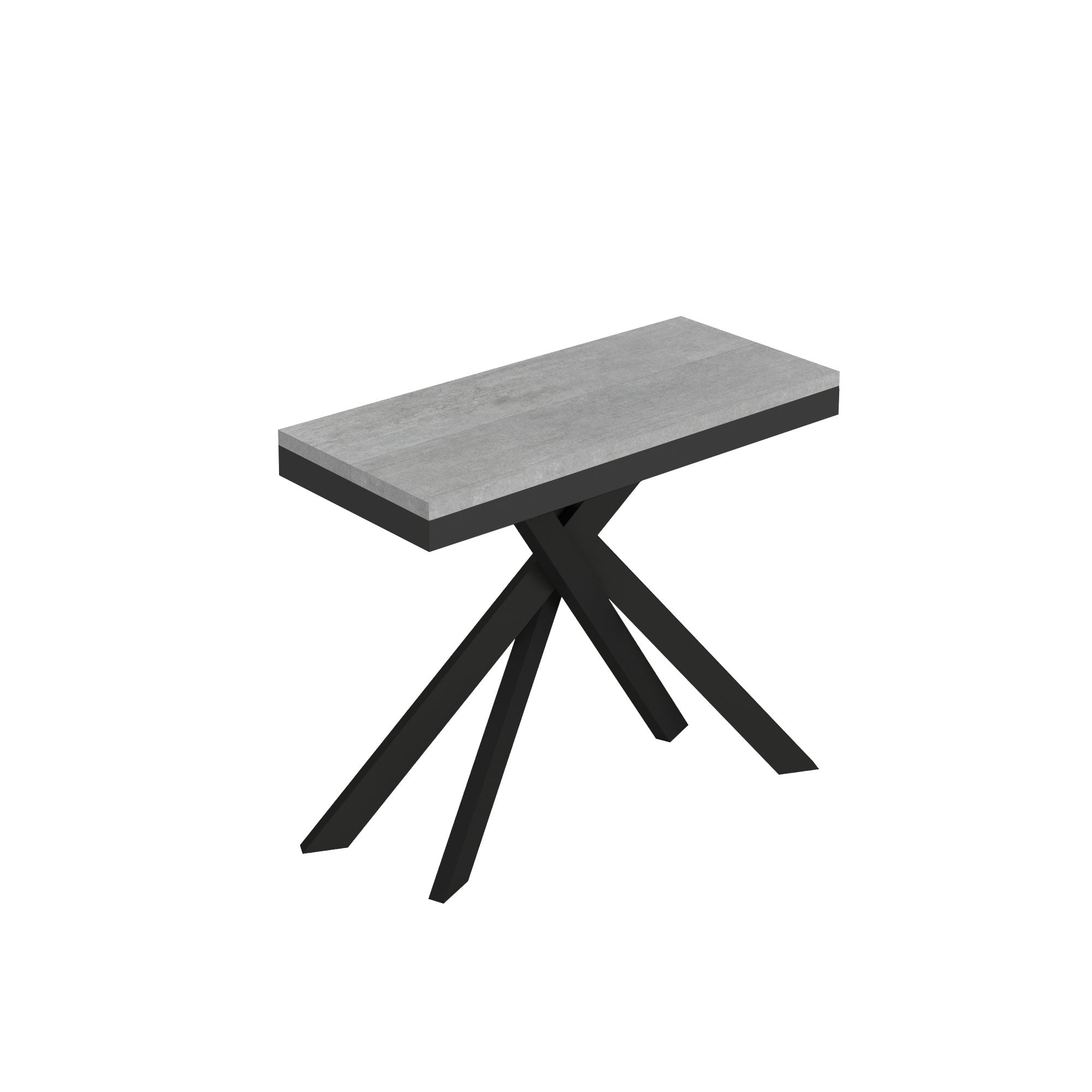 foto del prodotto consolle allungabile 90 300x40x77 cm saki evolution cemento gambe antracite