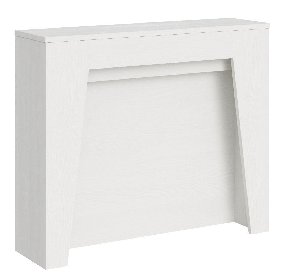 foto del prodotto consolle allungabile 90x25/211 cm pannelli in nobilitato anea bianco frassino