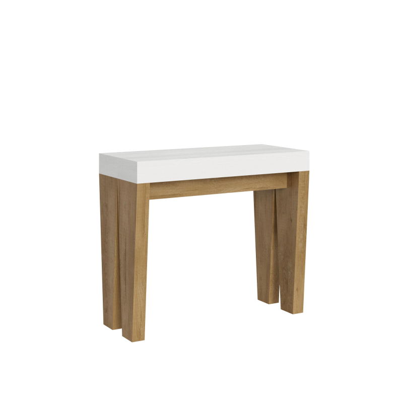 foto del prodotto consolle allungabile 90x40 196 cm spimbo mix small piano bianco frassino bianco frassino quercia natura