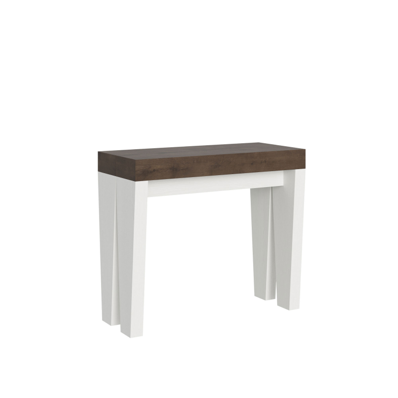 foto del prodotto consolle allungabile 90x40 196 cm spimbo mix small piano bianco frassino noce bianco frassino
