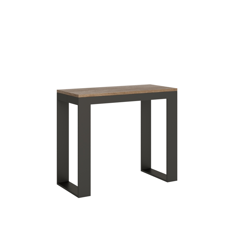 foto del prodotto consolle allungabile 90x40 196 cm tecno small evolution telaio antracite quercia natura