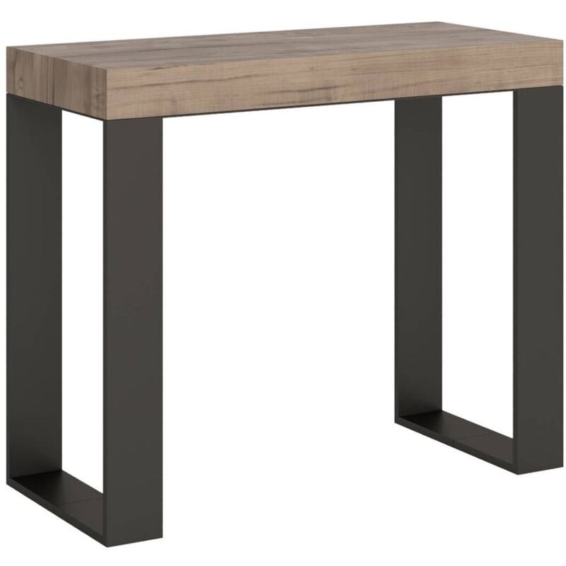 foto del prodotto consolle allungabile 90x40 196 cm tecno small premium telaio antracite quercia natura