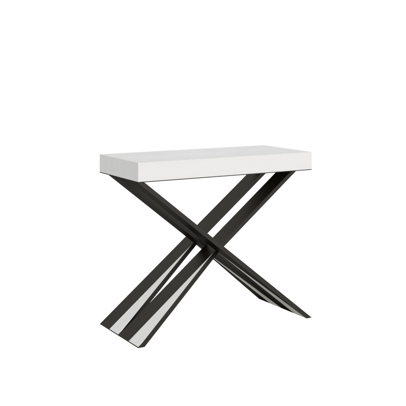foto del prodotto consolle allungabile 90x40 300 cm diago telaio antracite bianco frassino