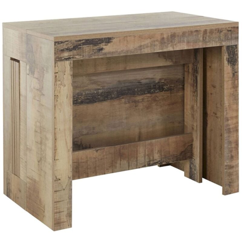 foto del prodotto consolle allungabile anello, consolle allungabile fino a 12 posti, tavolo con portallunghe, 100 made in italy, cm 51 300x90h77, acero dmora