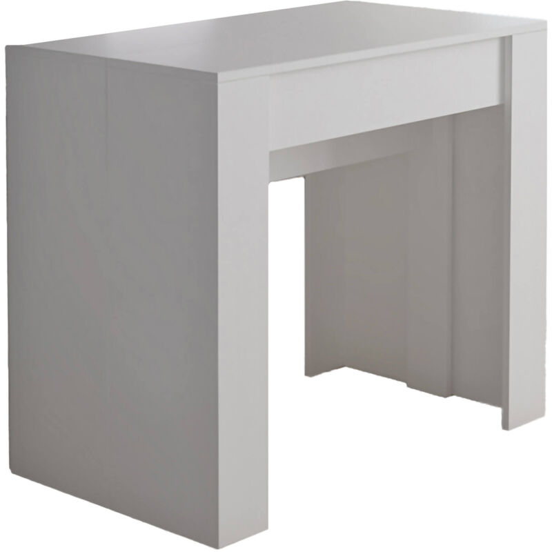 foto del prodotto consolle allungabile maclodio, trasformabile in tavolo da pranzo, salvaspazio ed estensibile fino a 237 cm, 90 237x76,6x90 cm, bianco dmora