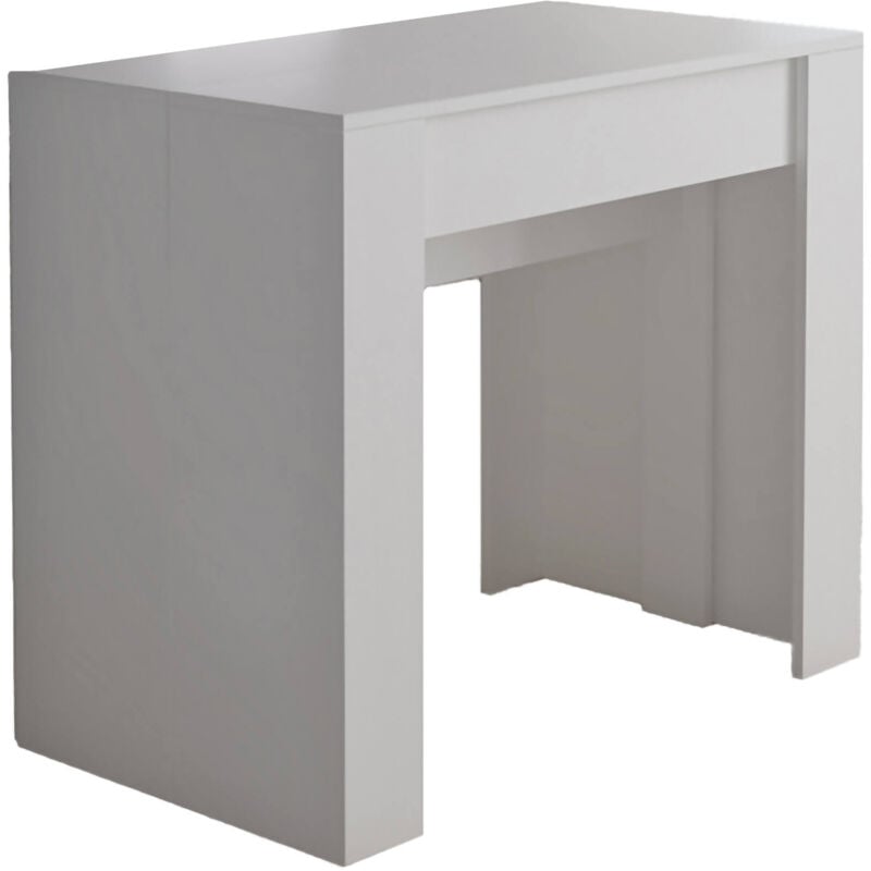 foto del prodotto consolle allungabile maclodio, trasformabile in tavolo da pranzo, salvaspazio ed estensibile fino a 237 cm, 90 237x76,6x90 cm, bianco dmora