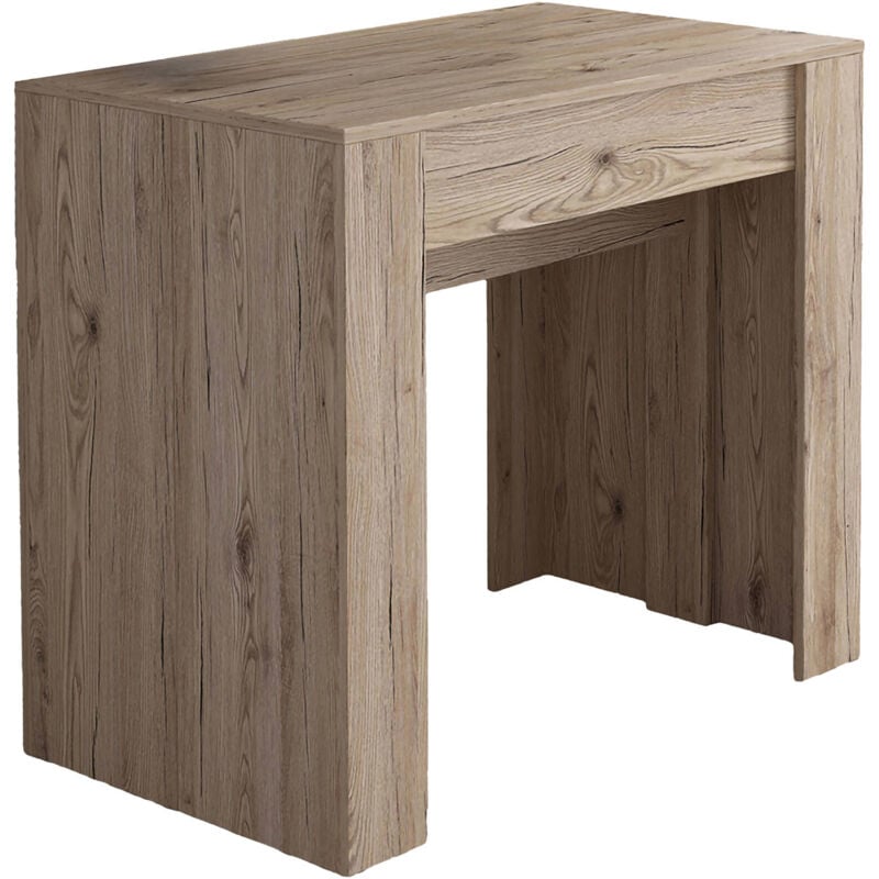 foto del prodotto consolle allungabile maclodio, trasformabile in tavolo da pranzo, salvaspazio ed estensibile fino a 237 cm, 90 237x76,6x90 cm, quercia dmora