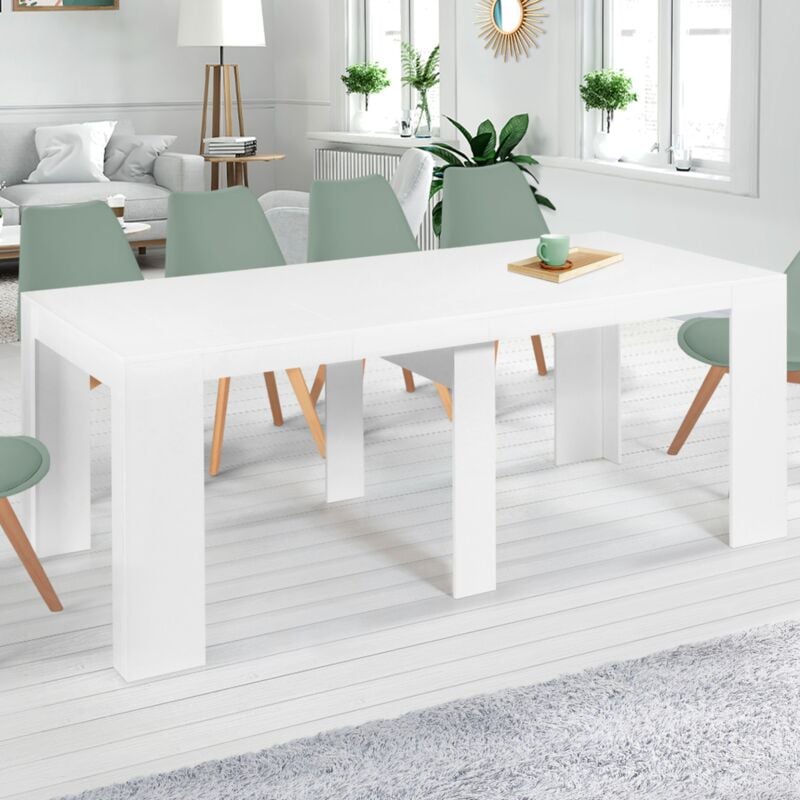 foto del prodotto consolle allungabile orlando, 10 posti, 235 cm, legno bianco