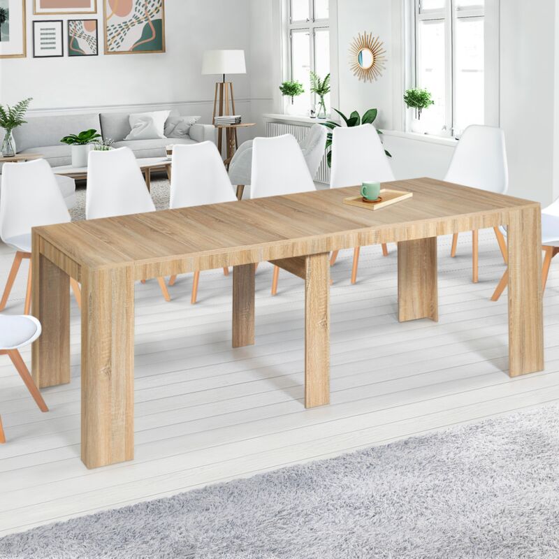 foto del prodotto consolle allungabile orlando, 14 persone, 300 cm, legno effetto faggio