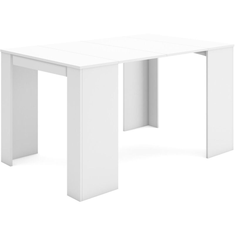 foto del prodotto consolle allungabile, tavolo consolle allungabile , 140, per 6 persone, tavolo da pranzo, stile moderno, bianco skraut home