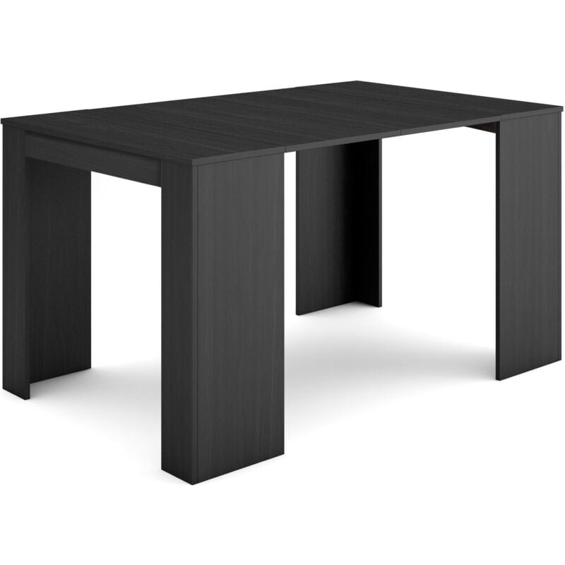 foto del prodotto consolle allungabile, tavolo consolle allungabile , 140, per 6 persone, tavolo da pranzo, stile moderno, nero skraut home
