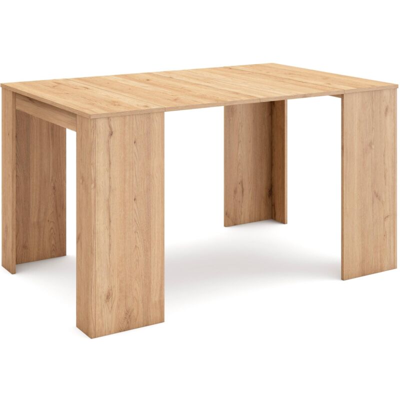 foto del prodotto consolle allungabile, tavolo consolle allungabile , 140, per 6 persone, tavolo da pranzo, stile moderno, rovere skraut home