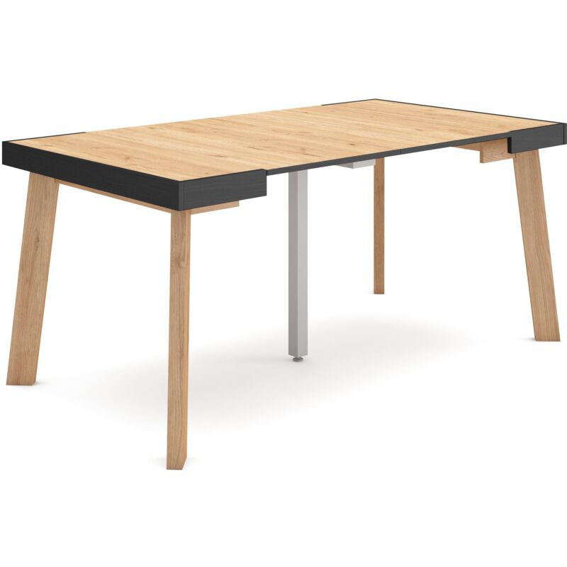 foto del prodotto consolle allungabile, tavolo consolle allungabile , 160, per 8 persone, gambe in legno, stile moderno, rovere skraut home