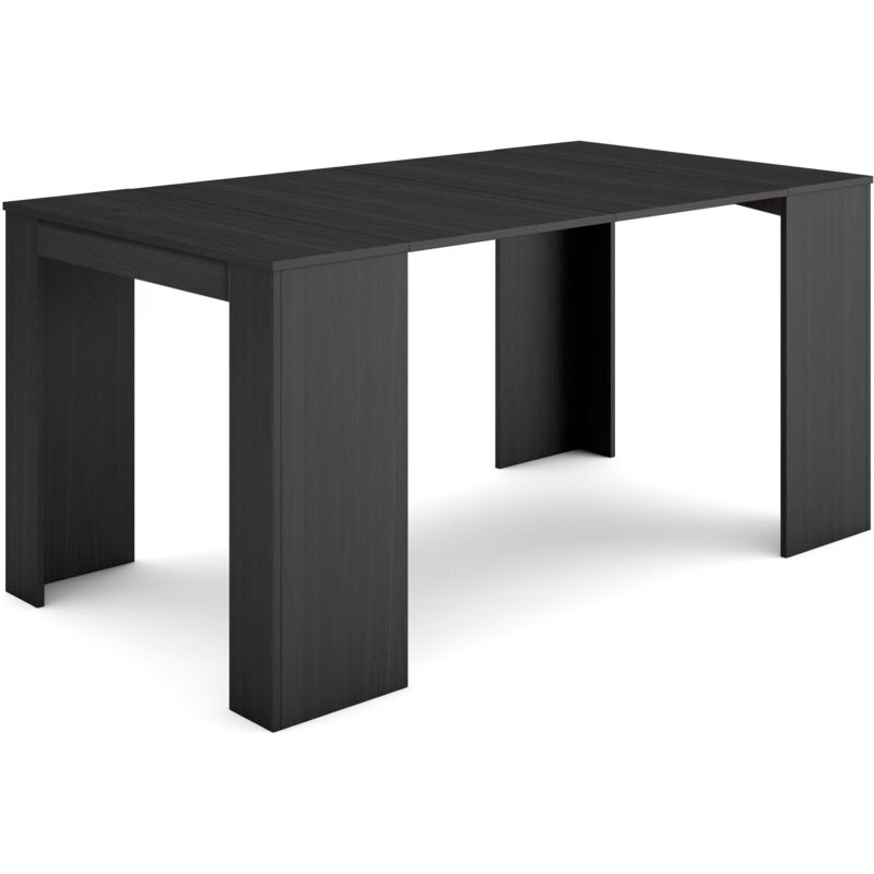 foto del prodotto consolle allungabile, tavolo consolle allungabile , 160, per 8 persone, tavolo da pranzo, stile moderno, nero skraut home