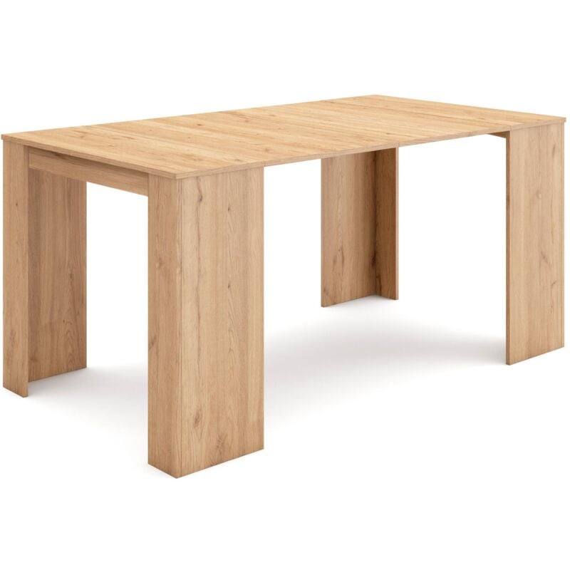 foto del prodotto consolle allungabile, tavolo consolle allungabile , 160, per 8 persone, tavolo da pranzo, stile moderno, rovere skraut home