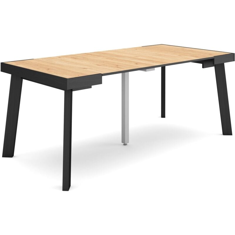 foto del prodotto consolle allungabile, tavolo consolle allungabile , 180, per 8 persone, gambe in legno, stile moderno, rovere skraut home