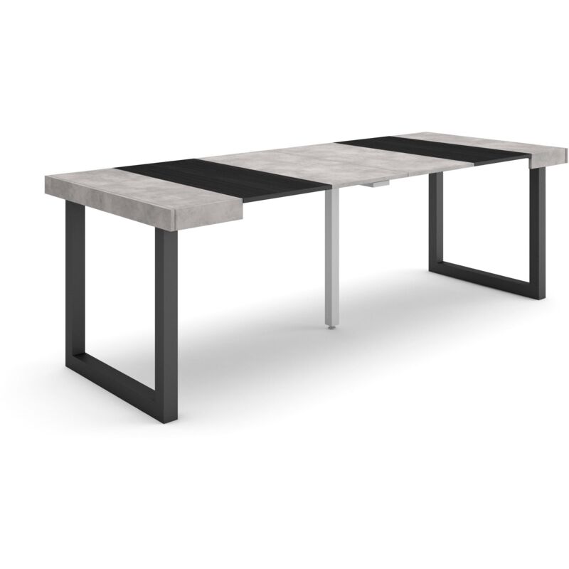 foto del prodotto consolle allungabile, tavolo consolle allungabile , 220, per 10 persone, gambe in legno, stile moderno, grigio cemento skraut home