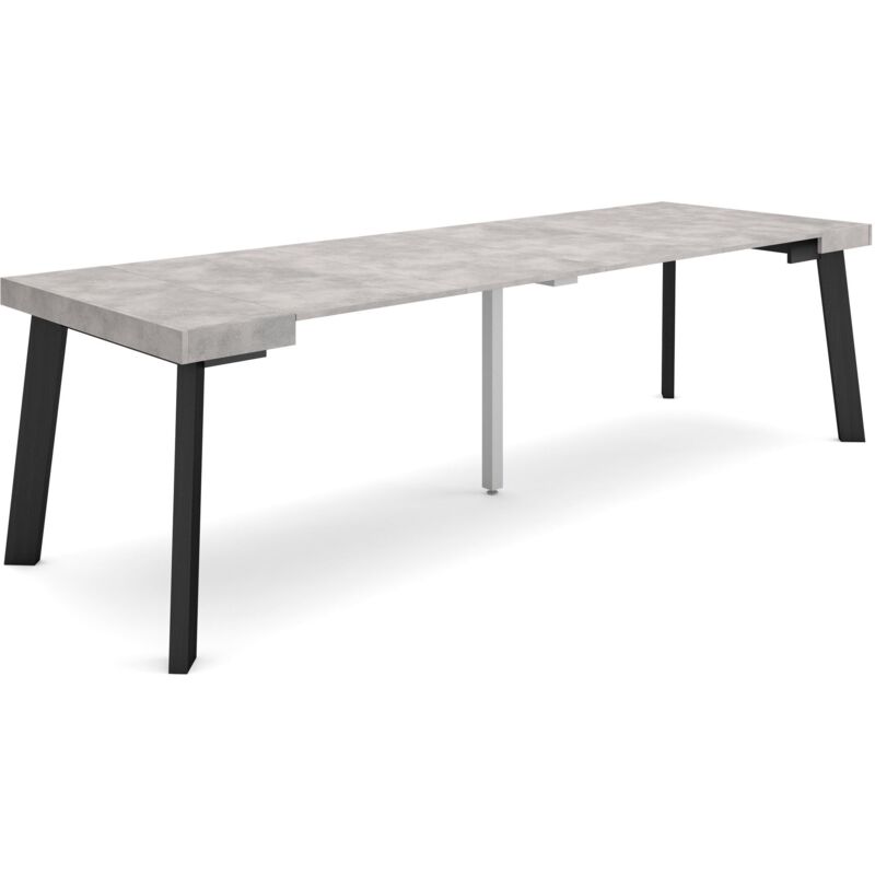 foto del prodotto consolle allungabile, tavolo consolle allungabile , 260, per 12 persone, gambe in legno, stile moderno, grigio cemento skraut home