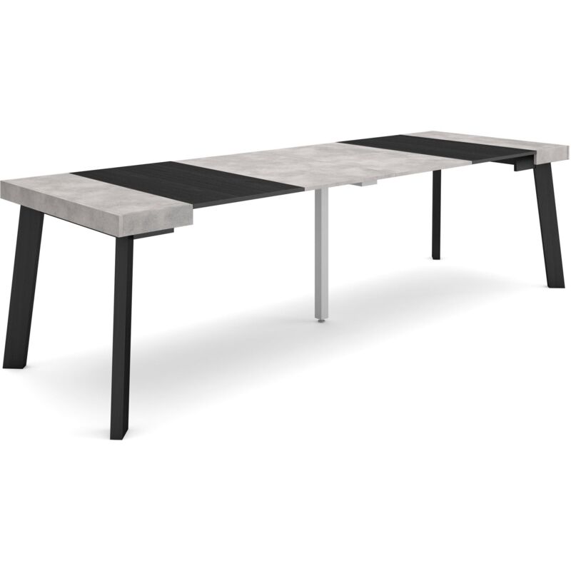 foto del prodotto consolle allungabile, tavolo consolle allungabile , 260, per 12 persone, gambe in legno, stile moderno, grigio cemento skraut home