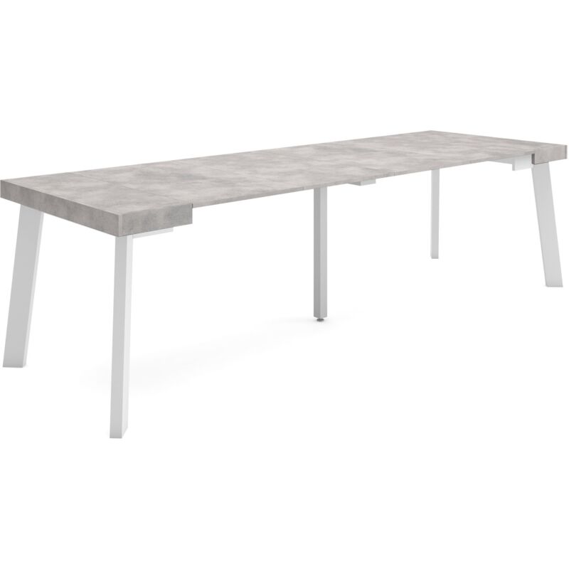 foto del prodotto consolle allungabile, tavolo consolle allungabile , 260, per 12 persone, gambe in legno, stile moderno, grigio cemento skraut home