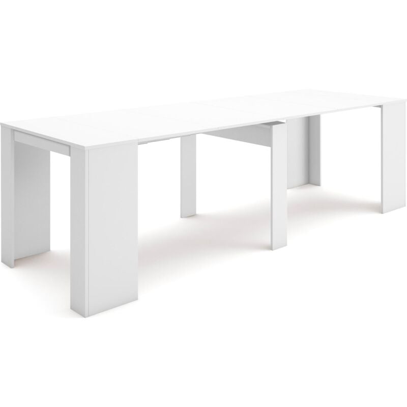 foto del prodotto consolle allungabile, tavolo consolle allungabile , 260, per 12 persone, tavolo da pranzo, stile moderno, bianco skraut home