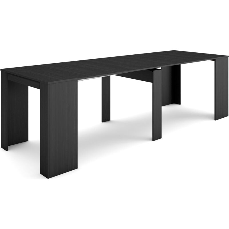 foto del prodotto consolle allungabile, tavolo consolle allungabile , 260, per 12 persone, tavolo da pranzo, stile moderno, nero skraut home