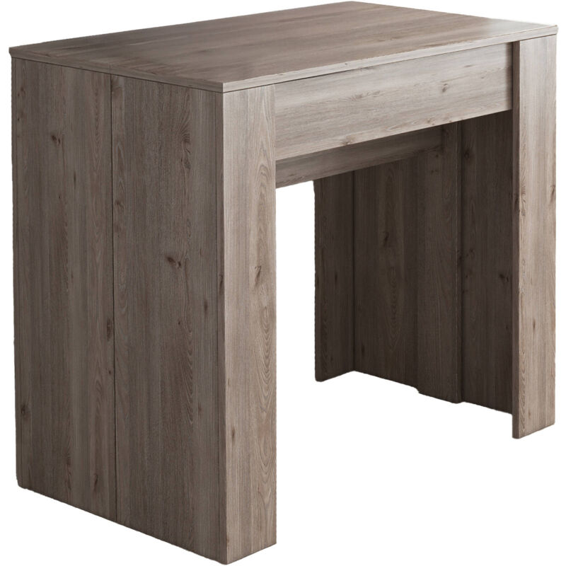 foto del prodotto consolle allungabile vaelis, trasformabile in tavolo da pranzo, salvaspazio ed estensibile fino a 237 cm, 90 237x76,6x90 cm, rovere dmora