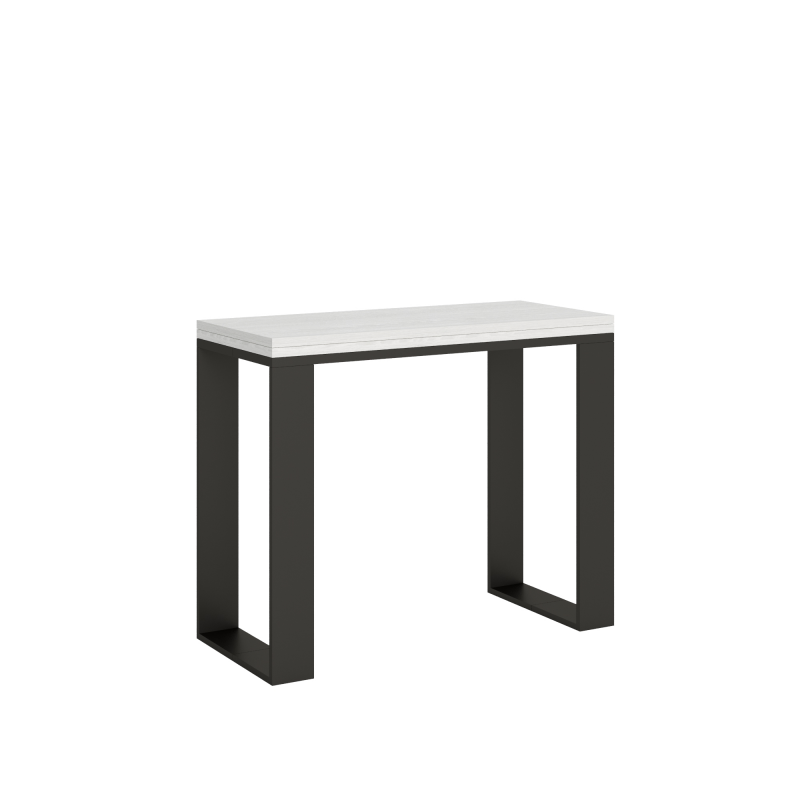 foto del prodotto consolle apribile 90x45 90 cm tecno libra telaio antracite bianco frassino