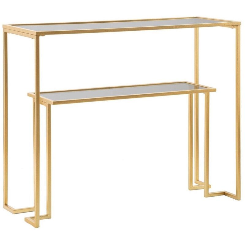 foto del prodotto consolle bione, tavolo multiuso, mobiletto d appoggio, scrivania da corridoio, 100x35 h80 cm, oro dmora