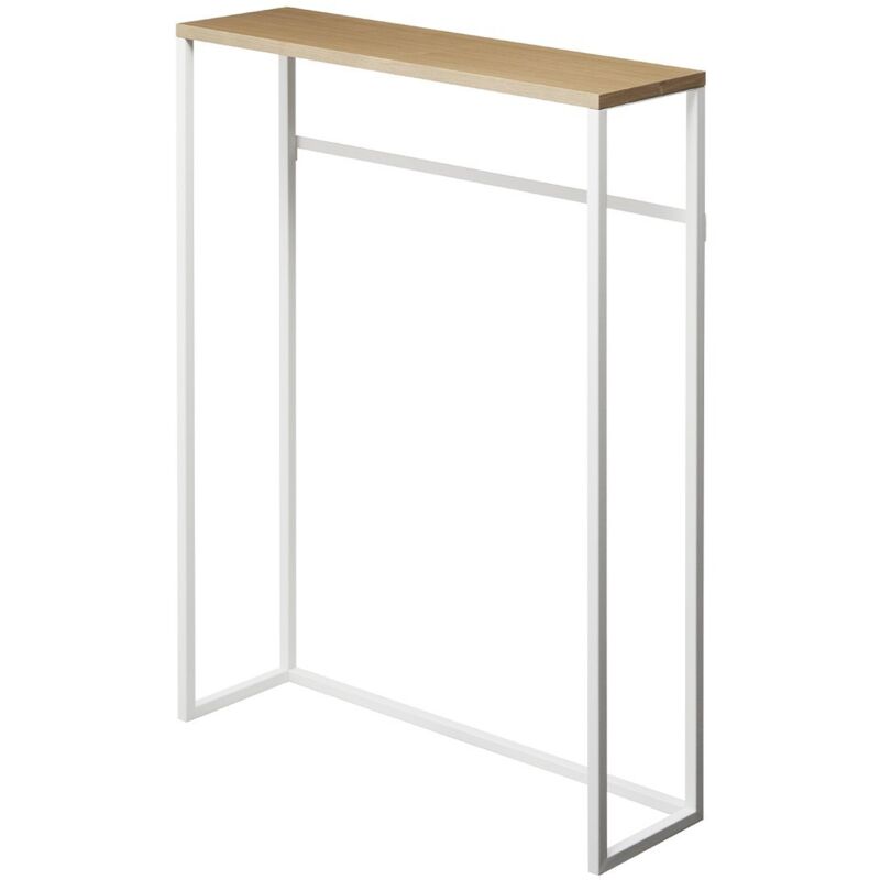 foto del prodotto consolle d ingresso in metallo bianco e legno l60 cm