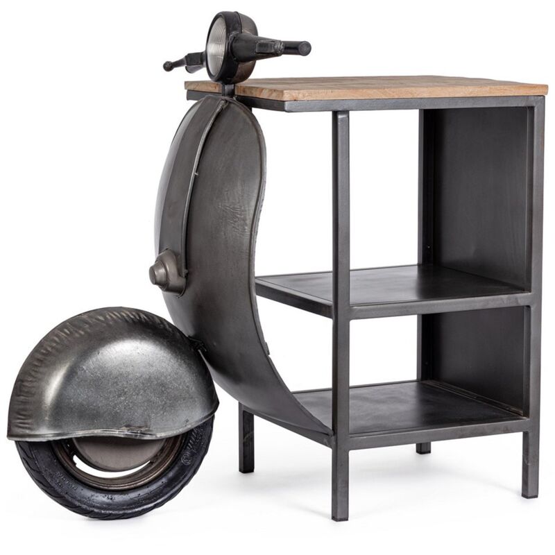 foto del prodotto consolle da bar vespa con struttura in acciaio, piano in legno, da 104 x 94 x 65 cm blu