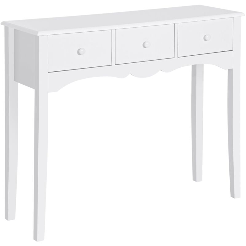 foto del prodotto consolle da ingresso con 3 cassetti 100x32x85 cm bianco
