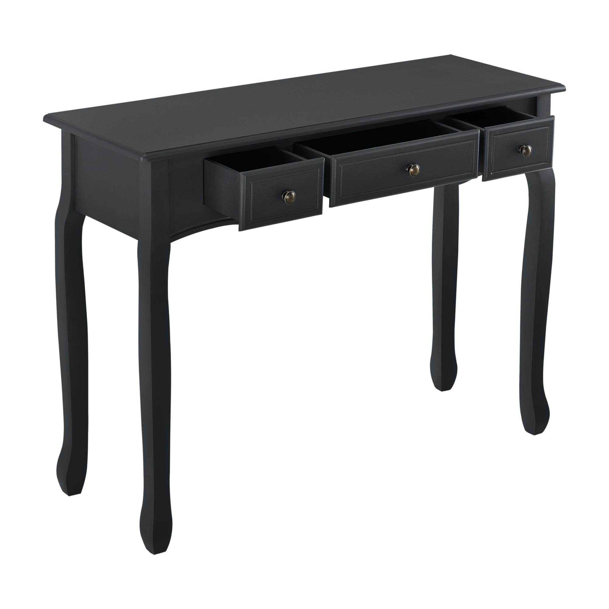 foto del prodotto consolle da ingresso con 3 cassetti in mdf gambe in pino 100 cm nero 03 0004179 2