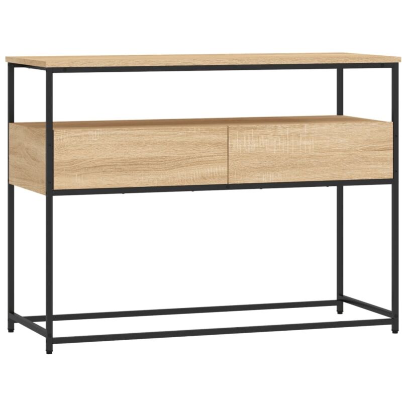 foto del prodotto consolle da ingresso funzionale ed elegante con cassetti 100 x 40 x 75 cm derivati del legno e metallo dec031920