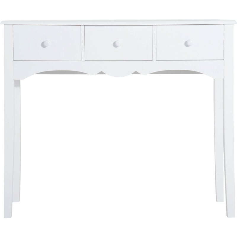 foto del prodotto consolle da ingresso moderna con 3 cassetti in mdf 100x32x85 cm bianco homcom