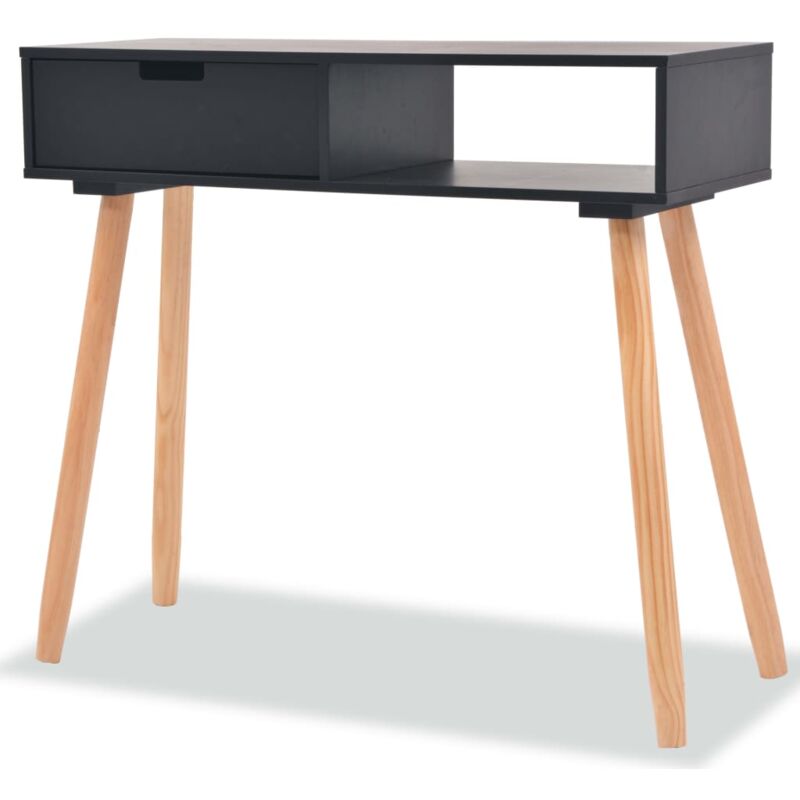 foto del prodotto consolle da ingresso moderna con cassetto 80 x 30 x 72 cm mdf nero dec031738