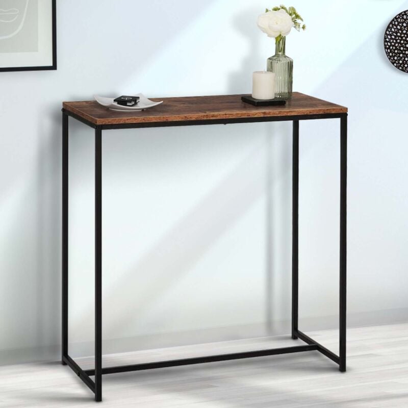 foto del prodotto consolle dayton con piano effetto invecchiato, design industriale