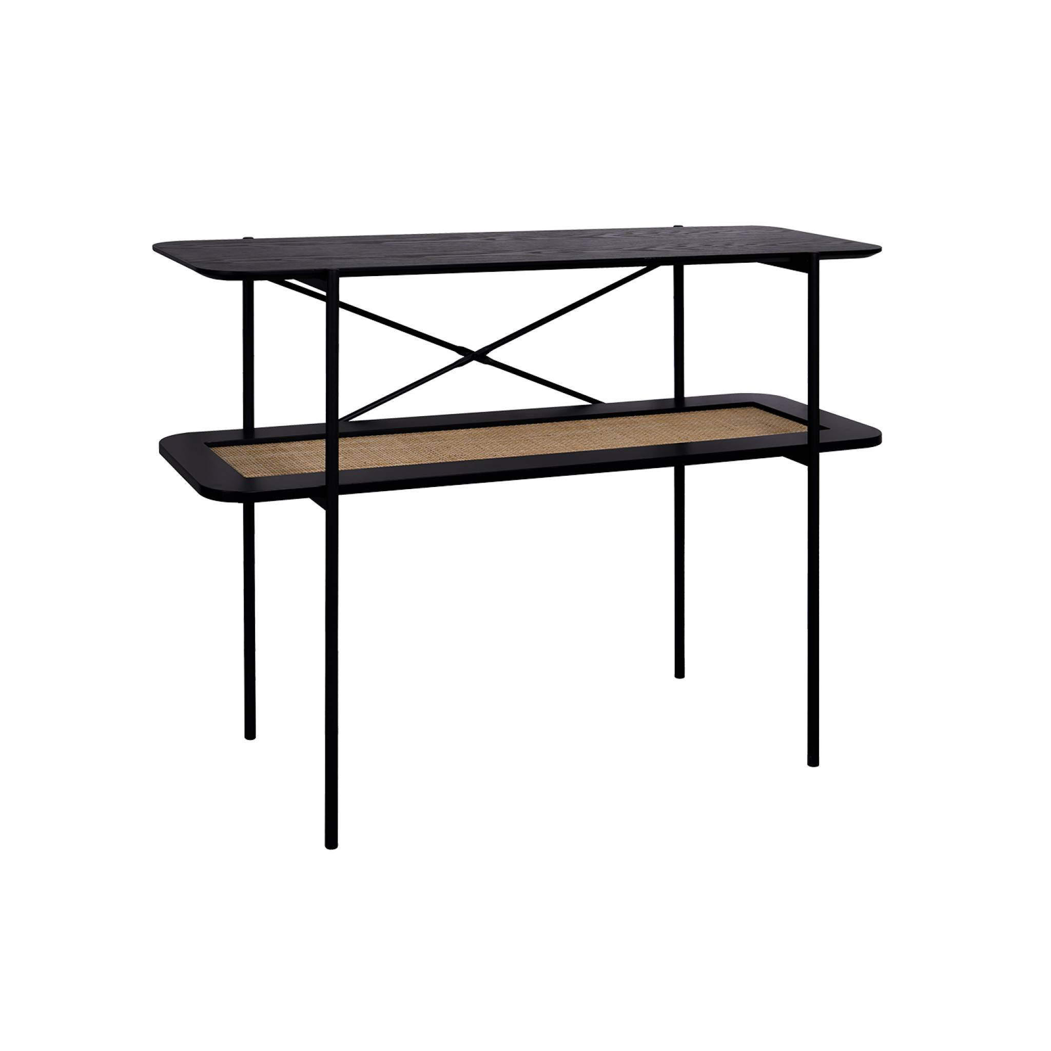 foto del prodotto consolle effetto legno vintage con piano a doppia canna, 100cm, nero