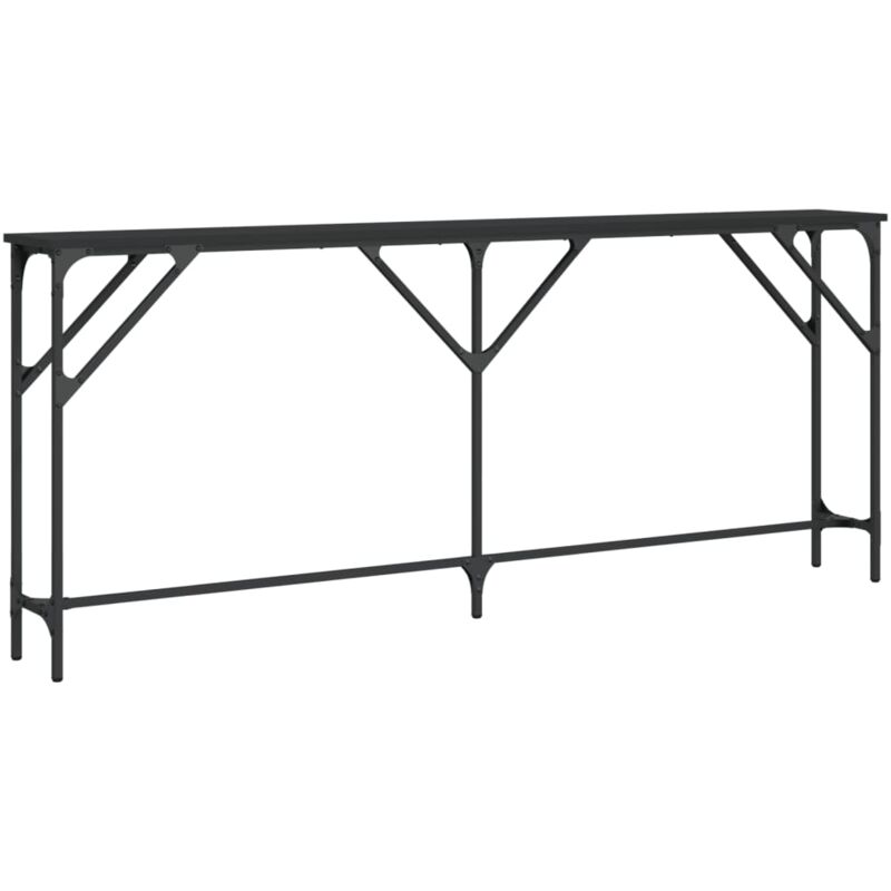 foto del prodotto consolle funzionale ed elegante 180 x 23 x 75 cm multistrato di legno nero e metallo dec032123