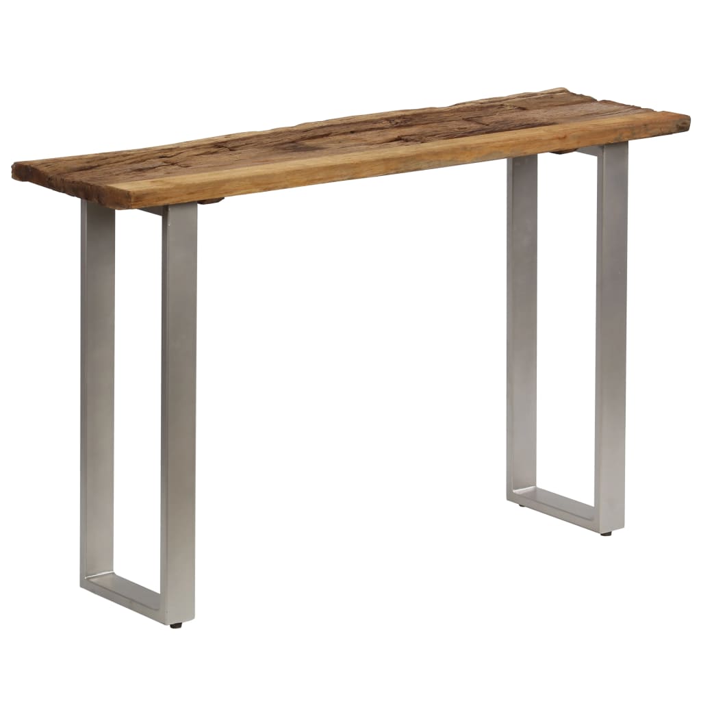 foto del prodotto consolle in legno di recupero e acciaio 120x35x76 cm cod mxl 29828