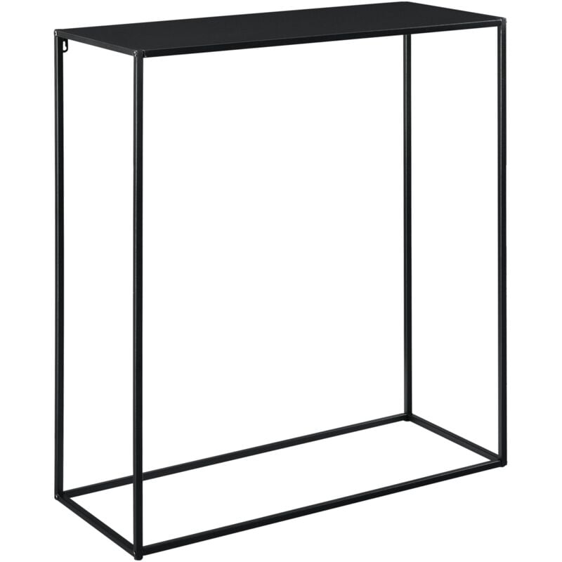 foto del prodotto consolle in metallo 80 x 32 cm materiale metallo, resistente colore nero opaco fornitura 1 x tavolo da ingresso