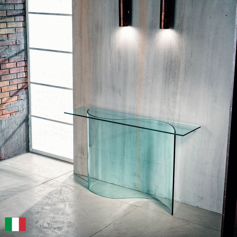 foto del prodotto consolle in vetro curvato l 120 made in italy esse