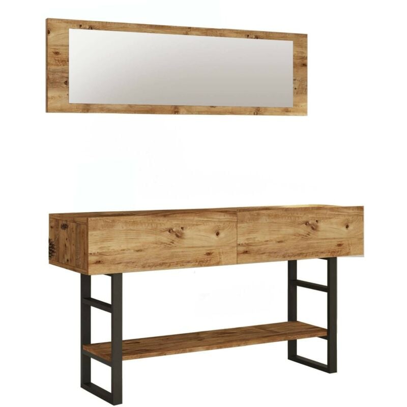 foto del prodotto consolle izo, tavolo multiuso, mobiletto d appoggio, scrivania da corridoio, 139x43h76 cm, quercia dmora