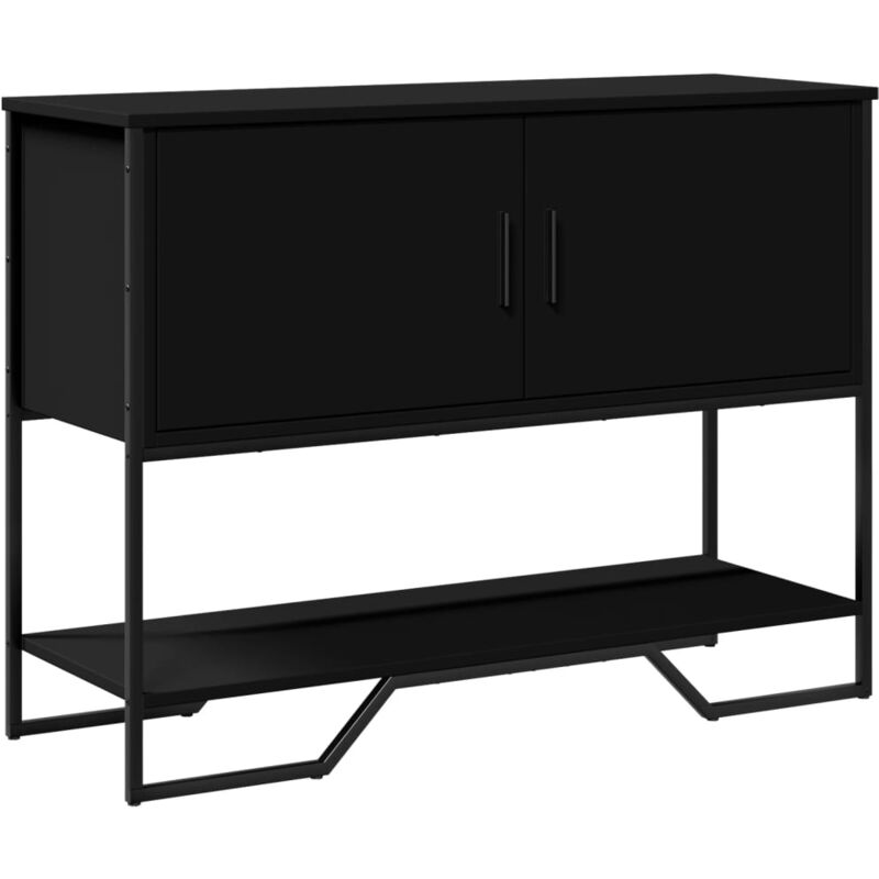 foto del prodotto consolle moderna per ingresso con vano portaoggetti 100x35x74,5 cm derivati del legno e metallo nero dec032075